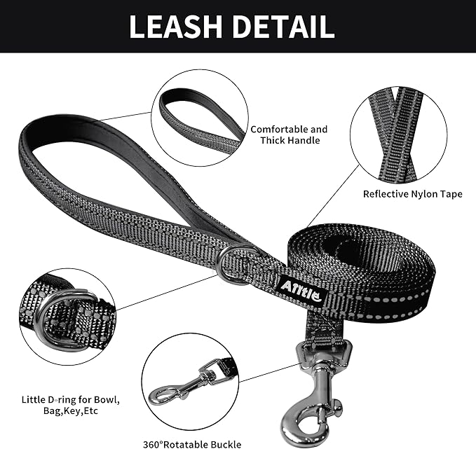 AIITLE Comfortable Dog Harness and Leash Set for Walking - Step in Vest Harness,Reflective Bands, Adjustable No Pull Puppy Essentials, for Small Dogs and House Cats Black XS