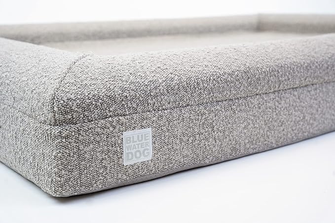 Bluewater Dog Luxury Boucle Orthopedic Memory Foam Dog Bed with Waterproof Liner and Machine Washable Cover with YKK Zippers (X-Large, 61" L x 44" W x 7" Th, Sand)