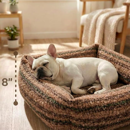 WESTERN HOME WH Dog Bed Medium Size Dogs - Washable Medium Dog Bed, High Back Support Pet Sofa with Sides, Soft Pet Beds with Anti Slip Bottom, 30inch, Brown