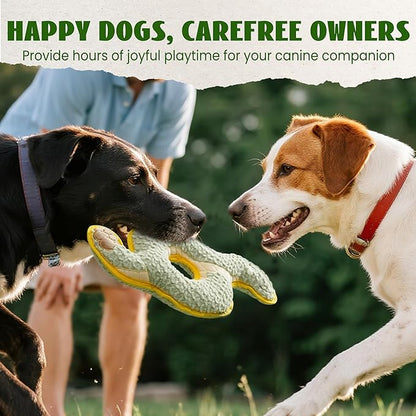 Nocciola Squeaky Dog Toy, New 2025 Ring Snake Dog Toy for Tug of War, Stuffed Toy with Two Tough Layers, Interactive Tug Training to Keep Them Busy, Green