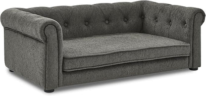 KEIKI 39" Dog Bed for Medium and Large Dogs, Elevated Pet Sofa Bed, Durable Elevated Couch Bed with Legs, Dark Gray