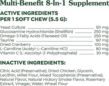 Greenies Dog Supplements 8-in-1 Multi-Benefit Chicken Flavor, 15.5 oz. Container, 80 Count