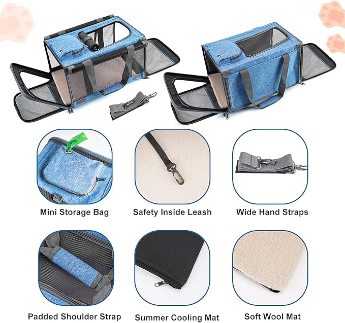 GAPZER Pet Carrier for Large and Medium Cats, Soft-Sided Pet Carrier for Big Medium Cats and Puppy, Dog Carriers Cat Carriers Pet Privacy Protection Travel Carriers