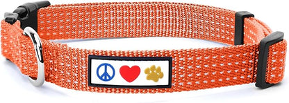 Pawtitas Reflective Dog Collar Adjustable Dog Collars for Large Dogs Puppy Collar Large Dog Collar Orange Dog Collar