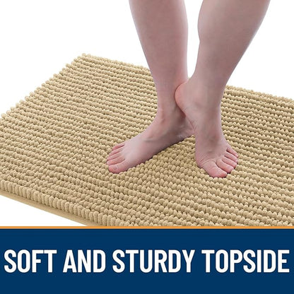 OLANLY Dog Door Mat for Muddy Paws 59x35, Ultra Absorbent Chenille Mud Doormat, Non-Slip Washable and Dirt Trapping Doormat for Indoor Entryway, Quick-Dry Indoor Pet Bed Mats for Dogs, Beige
