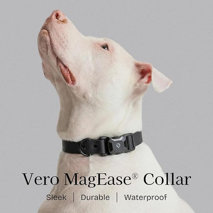 2026 New Edition, Fei & Eve PVC MagEase Dog Collar - Patented Magnetic Buckles | Fur-Safe | 450LB Escape-Proof | Adjustable Fit | Small (Black)
