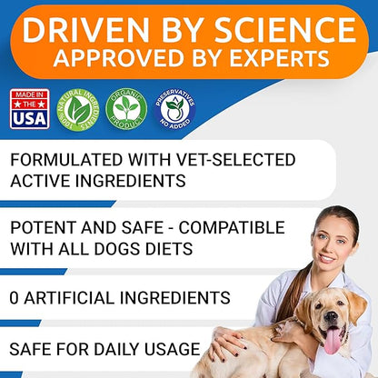 BARK&SPARK Liquid Glucosamine for Dogs w/Collagen (16 OZ) Advanced Mobility Joint Supplement for Dogs - Advanced Formula with Chondroitin, MSM - Hip & Joint + Skin & Coat Care - Made in USA