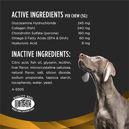 Purina Pro Plan Veterinary Small Breed Dog Joint Care Supplement with Glucosamine, Chondroitin, and Collagen to support Hip and Joint Health – 30ct Pouch