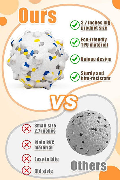 Moonorange 2.36'' Dog Balls for Dogs Aggressive Chewers Indestructible Tennis Durable Bouncy Interactive Dog Toy Balls for Fetch Game Floating Training(White Medium)