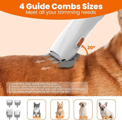 Dog Grooming Vacuum, Dog Grooming Kit with Pet Clippers, 12,000Pa Pet Hair Vacuum for Dogs, Low Noise Home Cleaning Tool in 1, PG10