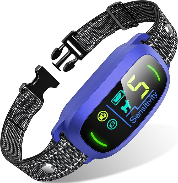 FAFAFROG Dog Bark Collar for Large Medium Small Dogs, Rechargeable Smart Bark Collar, Anti Barking Training Collar with 5 Adjustable Sensitivity Beep Vibration (Purple)