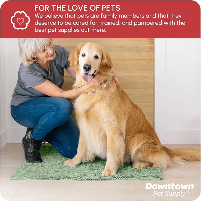My Doggy Place Dog Mud Mat, 36" x 26" Sage – Thick Microfiber Entry Rug for Snow, Mud & Salt – Absorbent, Quick-Dry, Washer-Safe & Non-Slip, Large