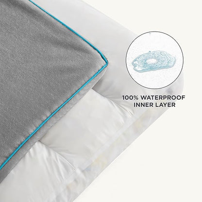 Bedsure Washable Large Dog Crate Bed - 3 Inch Thicken Up to 70lbs Pet Mat Pillows with Removable Washable Cover, Grey