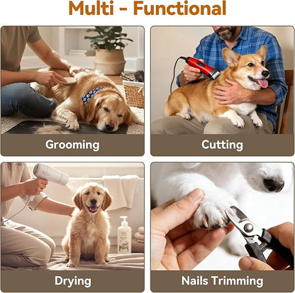 Dog Grooming Arm for Table, S Size, Adjustable 42" Height & 35"–44" Width, H-Shape Stable Grooming Stand, Clamp Fits up to 2.76", with Hammock & 2 Nooses for Home Grooming & Nail Trimming