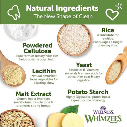 WHIMZEES Wellness Ricebone Dog Dental Treats, Natural Chews, Large Size, (9 Count)