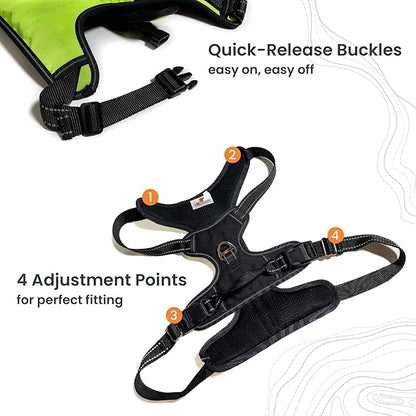 4Knines No Pull Dog Harness for Large Dogs – Adjustable Reflective Harness with Front & Back Leash Clips – Durable, Easy Control for Walks & Training (Camo)