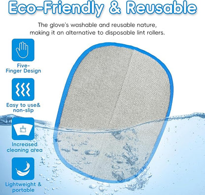 Thickened Ectrostatic Pet Hair Removal Glove for Cat & Dog, Upgraded Five-Finger Reusable Magic Brush Pet Hair Remover Tool for Couch, Clothing, Carpet & Car Seat, Cat Grooming Gloves