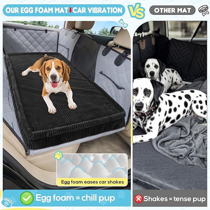 Dog Car Bed, Non-Slip Backseat Extender Pet Mat, Removable Washable Dog Bed for SUVs, Sedans & Trucks, Anti-Slip Travel Bed for Dogs, Easy Clean & Scratch-Proof & Comfort (50"x24.6")