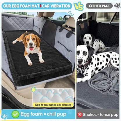 Dog Car Bed, Non-Slip Backseat Extender Pet Mat, Removable Washable Dog Bed for SUVs, Sedans & Trucks, Anti-Slip Travel Bed for Dogs, Easy Clean & Scratch-Proof & Comfort (50"x24.6")