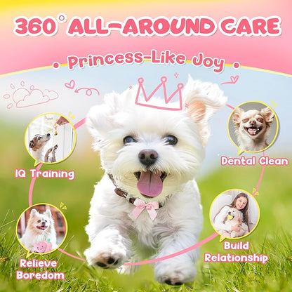 KIPRITII 25-Pack Pink Puppy Toy Set for Small Female Puppies - Includes Sweet Rope Toys, Chew Toys, Cute No-Stuffing Squeaky Dog Toy for Boredom and Teething