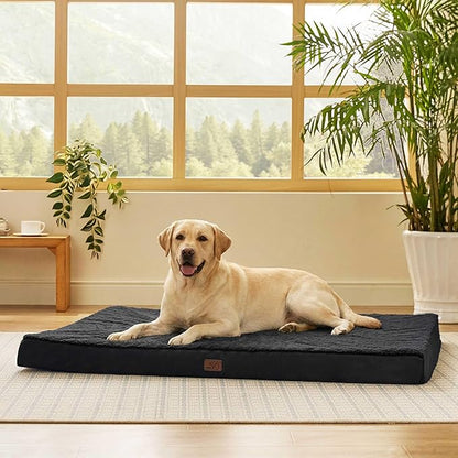 Bedsure Giant Dog Bed for Jumbo Dogs - 53" x 36" Flat Pet Beds with Removable Washable Cover, Orthopedic Egg Crate Foam Mat for Long-Bodied Pets Up to 120 lbs