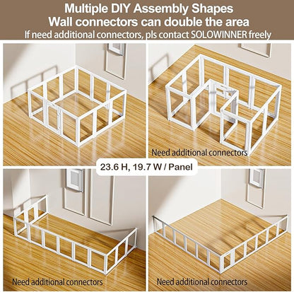 Clear Acrylic Dog Playpen Transparent Dog Playpen Indoor, Easy Assemble Clear Pet Pen for Puppy Bunny Cat Pig, Sturdy & Easy Cleaning Plastic Dog Puppy Fence