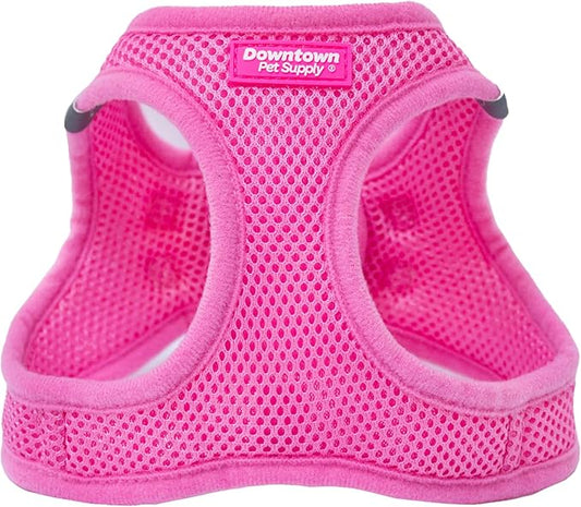Downtown Pet Supply Step-in Dog Harness – No Pull, Adjustable Padded Mesh with Reflective Trim, Secure Buckle Strap – Comfortable & Breathable Small Dog Harness, Large, Pink