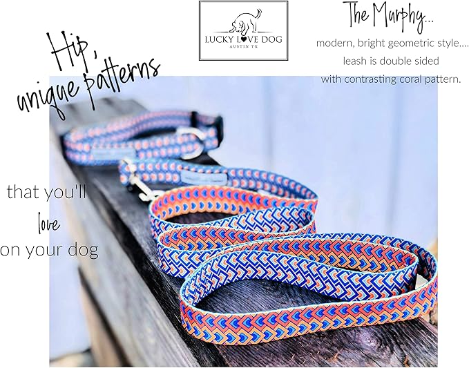 Lucky Love Dog Leash – Soft, Durable, and Comfortable Leash with Vibrant Patterns – Stylish and Long Lasting for Large Male and Female Dogs – Murphy, Large