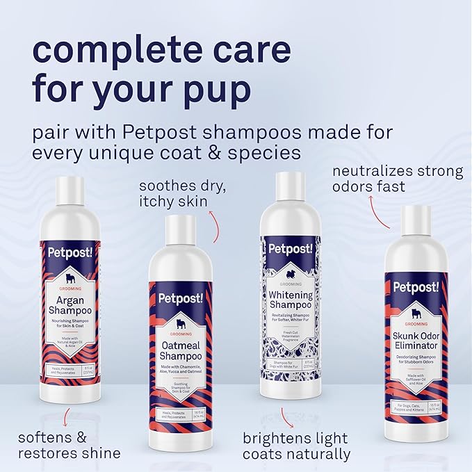 Petpost | Skunk Odor Eliminator Shampoo for Dogs & Cats. Neutralizes Strong Odors. Gentle & Safe Formula. 16 oz