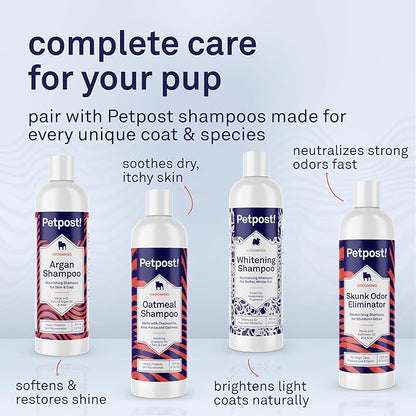 Petpost | Skunk Odor Eliminator Shampoo for Dogs & Cats. Neutralizes Strong Odors. Gentle & Safe Formula. 16 oz