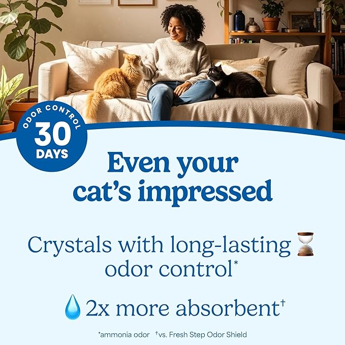 Fresh Step Crystals, Premium Cat Litter, Scented, 8 Pounds, Pack of 2 (Package May Vary)