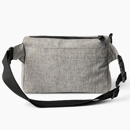 Cleverpup Dog Walk & Train Sling Bag by Cleverpup - Hands-Free 2-In-1 Treat Pouch, Poop Bag Holder, Clicker, Phone Pocket - Crossbody/Fanny Pack, Adjustable Strap - Heather Grey