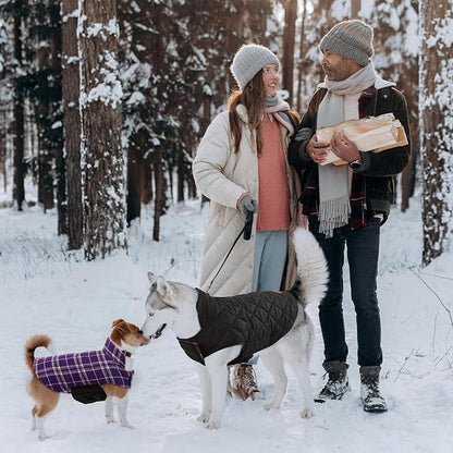 Kuoser Warm Dog Coat, Waterproof Dog Jacket for Extra Large Dogs, Adjustable Durable XXXL Doggie Winter Coat Reversible Puppy Cold Weather Apparel for Large Breed, Purple 3XL