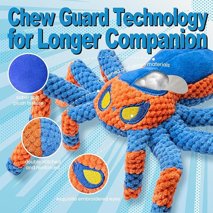 LEGEND SANDY Dog Toys for Aggressive Chewers, Large Dog Toys to Keep Them Busy, Interactive Pet Toys, Squeaky Puppies Toys, Tug of War Puppy Toy, Crinkle Doggeis Toy