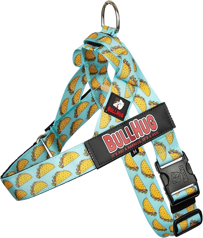 BULLHUG Adjustable Dog Harness– No Pull, No Choke – for English Bulldogs, French Bulldogs, Pugs & Broad-Chested Breeds – Easy, Safe Walks (Taco, Large)