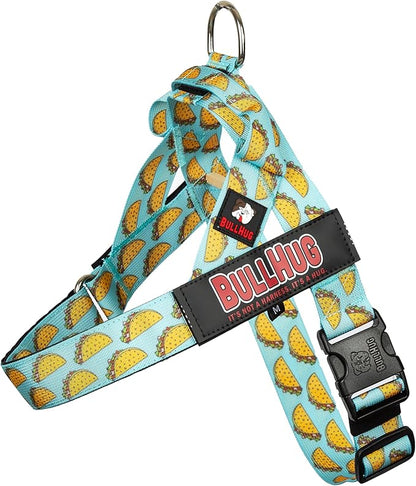 BULLHUG Adjustable Dog Harness– No Pull, No Choke – for English Bulldogs, French Bulldogs, Pugs & Broad-Chested Breeds – Easy, Safe Walks (Taco, Large)