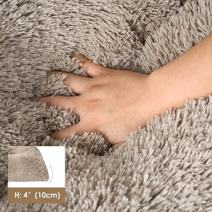 EHEYCIGA Fluffy Dog Crate Bed for Small Dogs, Plush Faux Fur Crate Pad, Calming Anti Anxiety Small Dog Bed, Washable Soft Warm Mat with Non-Slip Bottom, Taupe