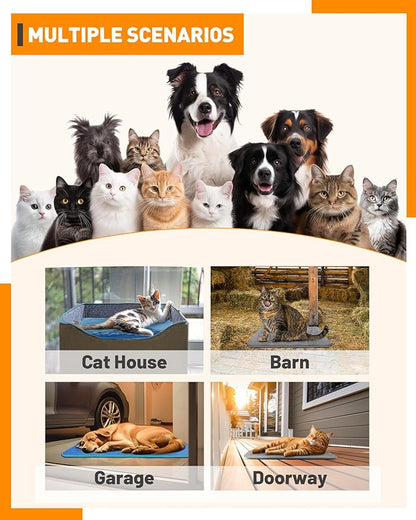 PETNF Pet Heating Pad Temperature Adjustment Anti-bite Puppy with Timer Cat Heating Pad Indoor Waterproof Pet Warming Pad Electric Heated Bed Mat Dog