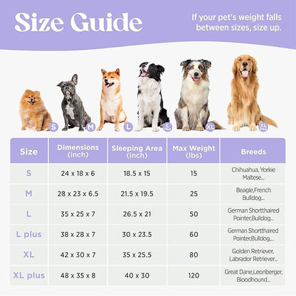 LE SURE Cute Dog Beds Large Sized Dog, Orthopedic Waterproof Large Pet Bed with Sides, High Back Non-Slip Bottom and Egg-Crate Foam Pet Couch Sofa with Washable Removable Cover, Hazel