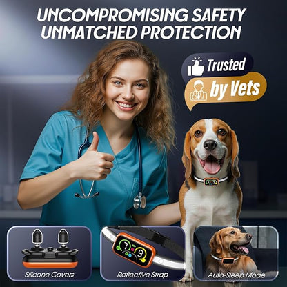 Dog Bark Collar Pro, Instant Bark Solution, Smart Anti Barking Device with 4 Correction Modes, Fast-Acting Barking Collar for for Large Medium Small Dogs 5-150lbs, Ideal for Home & Outdoor Use