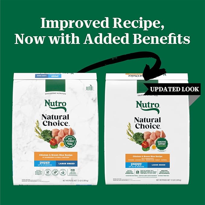 Nutro Natural Choice Large Breed Puppy Food Dry, Chicken & Brown Rice Recipe, 13 lb. Bag