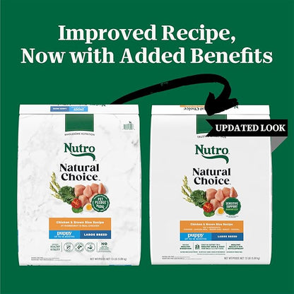 Nutro Natural Choice Large Breed Puppy Food Dry, Chicken & Brown Rice Recipe, 13 lb. Bag