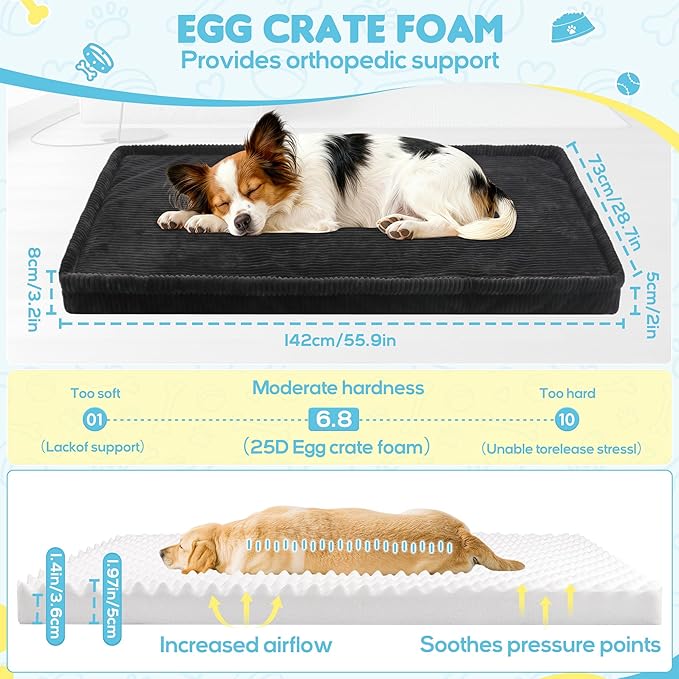 Dog Car Bed, Non-Slip Backseat Extender Pet Mat, Removable Washable Dog Bed for SUVs, Sedans & Trucks, Anti-Slip Travel Bed for Dogs, Easy Clean & Scratch-Proof & Comfort (56"x28.7")