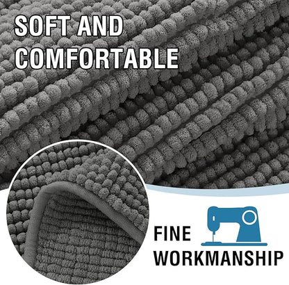H.VERSAILTEX Plush Chenille Couch Cover for 3 Cushion Couch Anti Slip Washable Sofa Slipcovers Soft and Durable Furniture Protector for Dogs Cats Kids (27.5" x 82", Gray)