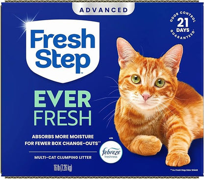 Fresh Step Ever Fresh Advanced Multi Cat Clumping Litter with Febreze Freshness, 16 lb Each, Pack of 2 (Package May Vary)