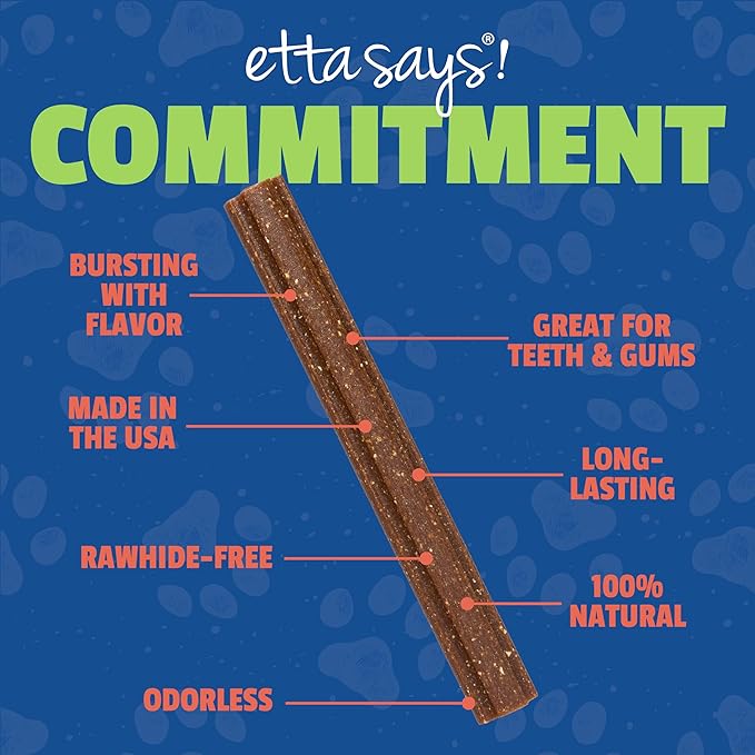 etta says! Flavor Fusion - All Natural Rawhide Free Chews for Dogs 2oz chew - Peanut Butter and Honey - Made in The USA (12 Count Pack of 1)