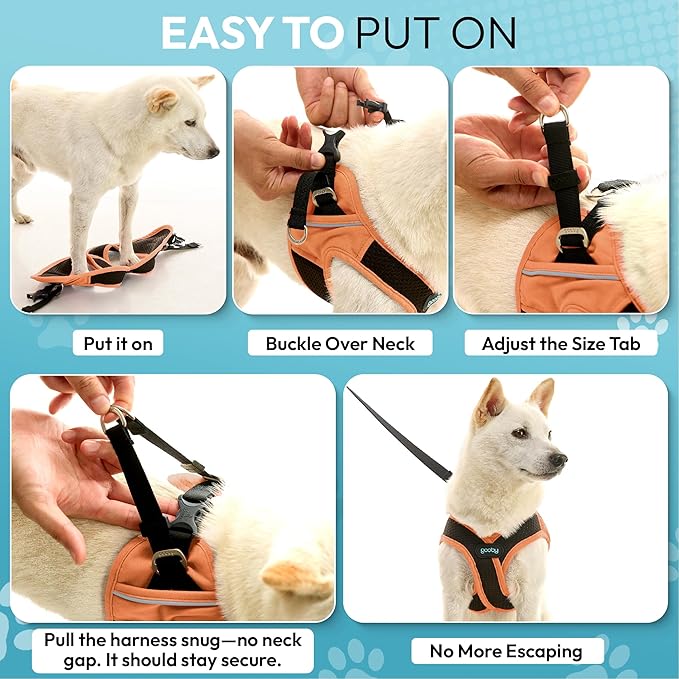 Gooby Escape Free Easy Fit X Step in Dog Harness - Atlanta Peach, Large