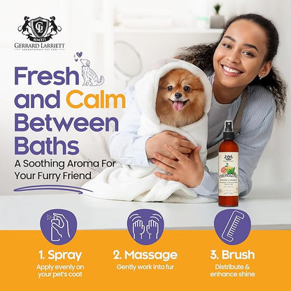 Dog Perfume Spray Long Lasting Grapefruit & Spearmint 8 Fl Oz-Dog Calming Spray Scent Mist for Shining Fur, Puppy Cologne Doggie Deodorant Fragrance Mist Pet Perfume for All Breeds by Gerrard Larriett
