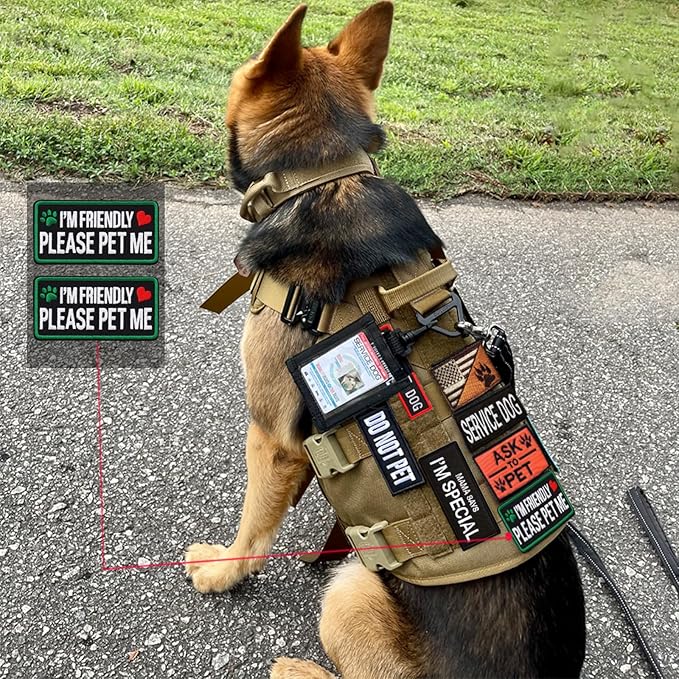 2 PCS Service Dog Patches with Removable Tactical Hook Loop Embroidered in Training Patch Do Not Pet Working Dog Patch for Vest Harnesses Collars Leashes