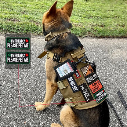 2 PCS Service Dog Patches with Removable Tactical Hook Loop Embroidered in Training Patch Do Not Pet Working Dog Patch for Vest Harnesses Collars Leashes